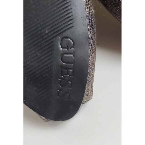 Guess Womens Glitter Peep Toe Metallic Animal Print Stiletto Heels Size 9M - Picture 13 of 13